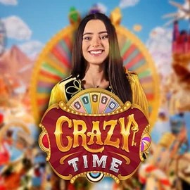 Live Casino logo of Crazy Time from Evolution at Spinjo Casino