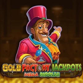 Gold Factory Jackpots Mega Moolah online game logo by Aurum Signature Studios on spinjos.it