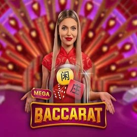 Mega Baccarat slot icon by Pragmatic Play, available at Spinjo Casino