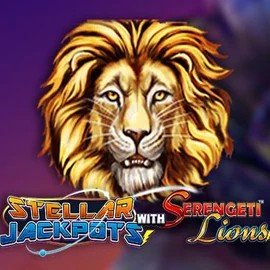Stellar Jackpots with Serengeti Lions online game logo by Lightning Box Game on spinjos.it